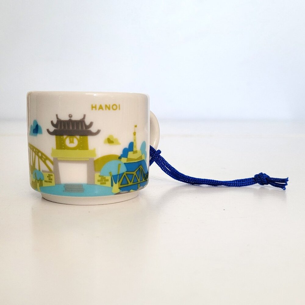 Starbucks Hanoi Vietnam You Are Here YAH Mini Coffee Mug Ornament - NEW